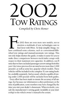 Guide to Towing 2002
